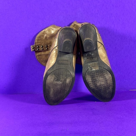 Coconuts Women's‎ Brown Bindi Studded Saddle Buckle Boots Shoe Size 8 - Picture 7 of 9